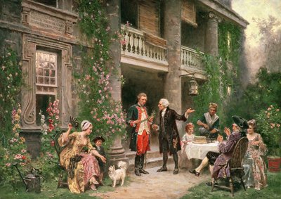 George Washington visitando el Jardín de Bartram en 1787 de Jean Leon Gerome Ferris